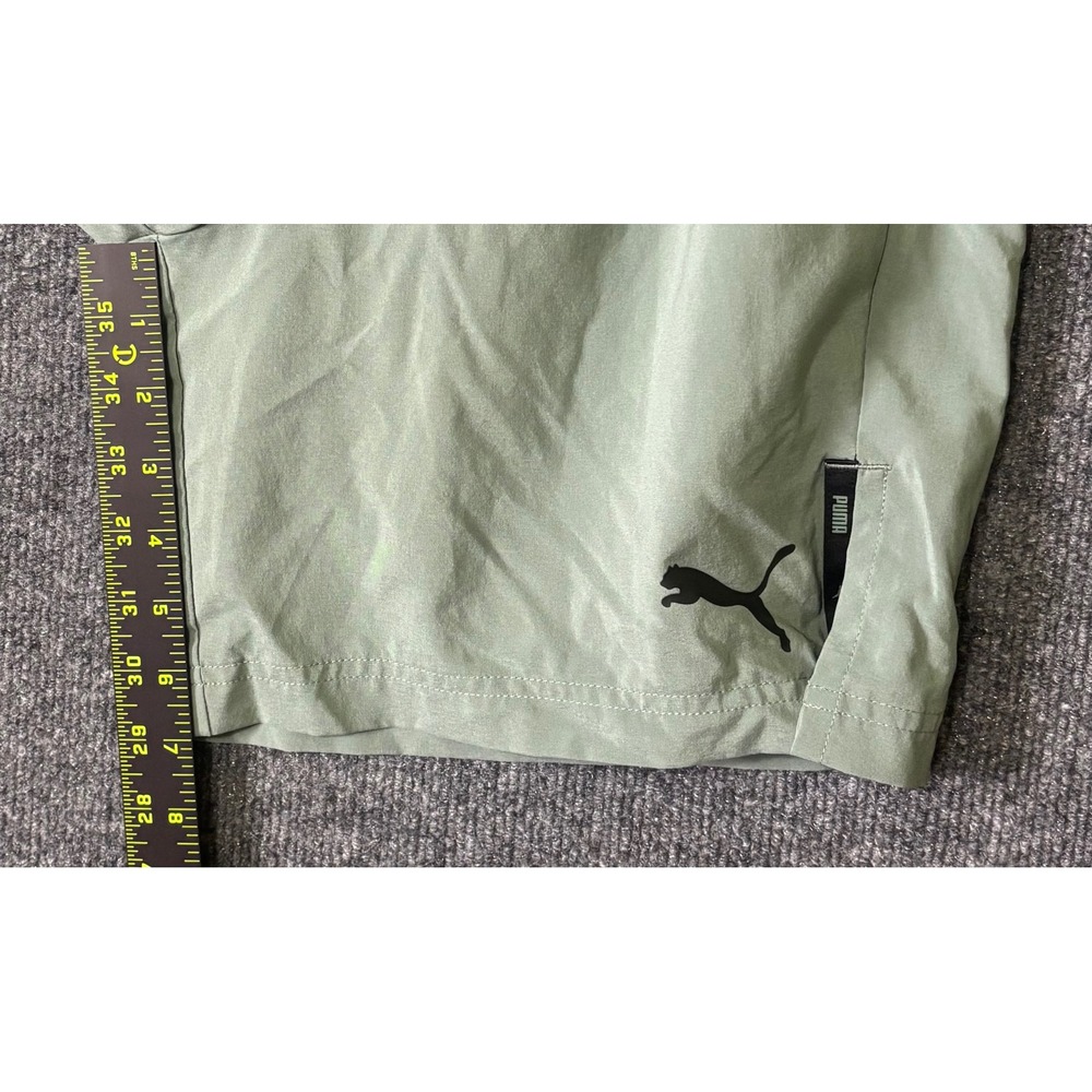 Puma Mens Sage Green Athletic Training Shorts Small Elastic Waist 7 Inch Inseam - Picture 6 of 7